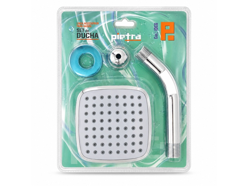 SET DUCHA CUADRADA GRIS